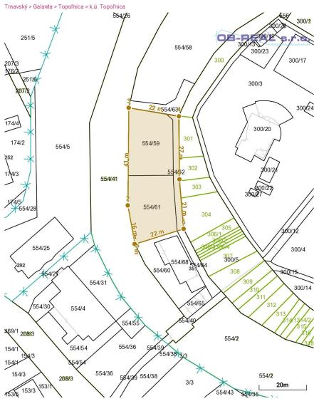 Predaj lukratívneho pozemku v obci Topoľnica v parku