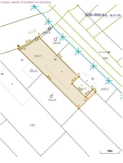 Čierny Brod: Predaj stavebného pozemku o výmere 529m2 pre výstavbu rodinného domu