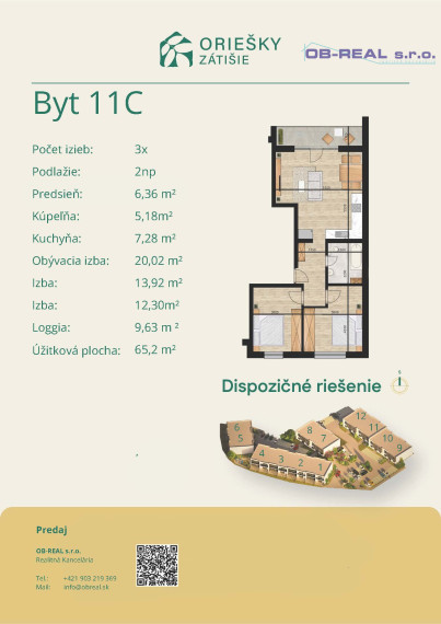 Predaj 3izb. nadštandardne zariadeného bytu v novovybudovanej lokalite Oriešky - Zátišie Sládkovičovo
