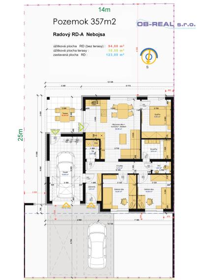 Exkluzívne ponúkame na predaj novostavby 4izb RD + garáž, v radovej zástavbe v novovybudovanej lokalite v Nebojsi