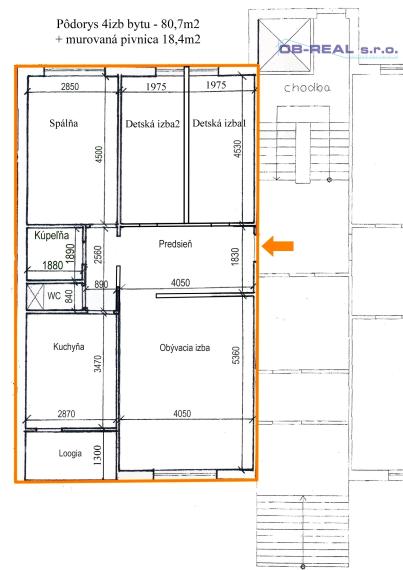 Predaj reknštr.4izb bytu 79m2+mur.pivnica 18m2-Predajom voľný