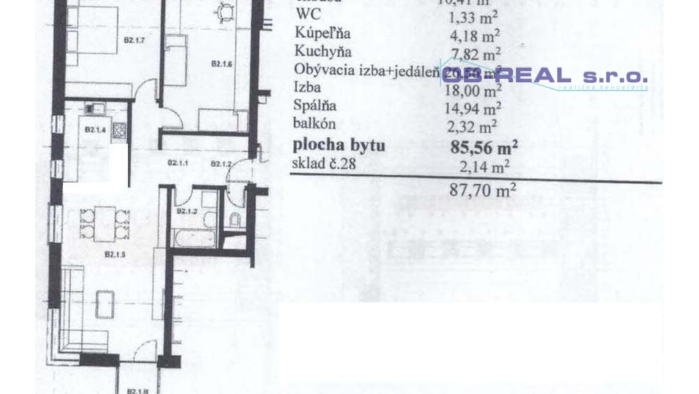 Veľký 3-izbový byt 87,7 m2 v Galante na PREDAJ!