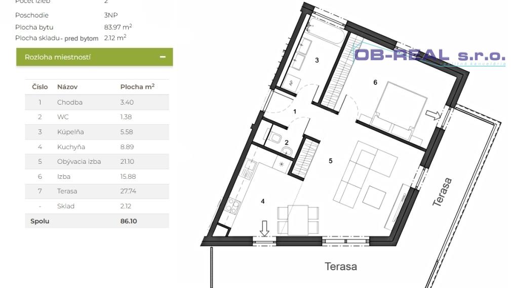 Prenájom novostavby moderného, luxusne zariadeného 2izb bytu s terasou - PARK HOUSE GA