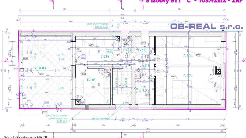 Novostavba 3izb bytu 113m2 na 1.poschodí tehl. bytovky GA-HODY