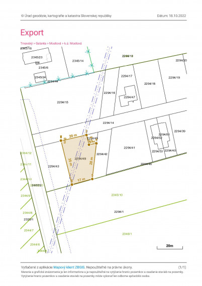 Mostová: Predaj stavebného pozemku pre výstavbu štvorbytovky