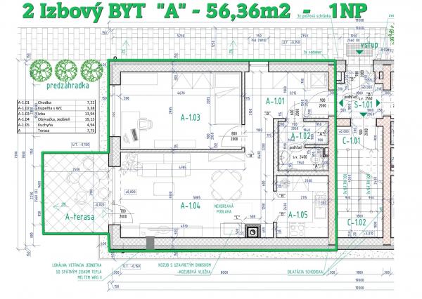 Predaj 2izb holobytu 56m2 na prízemí tehl. bytovky GA-HODY