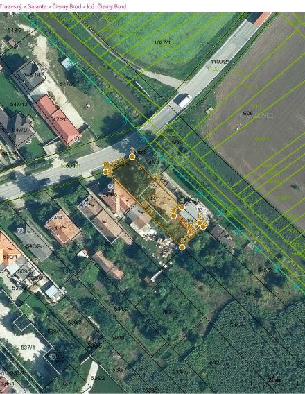 Čierny Brod: Predaj stavebného pozemku o výmere 529m2 pre výstavbu rodinného domu